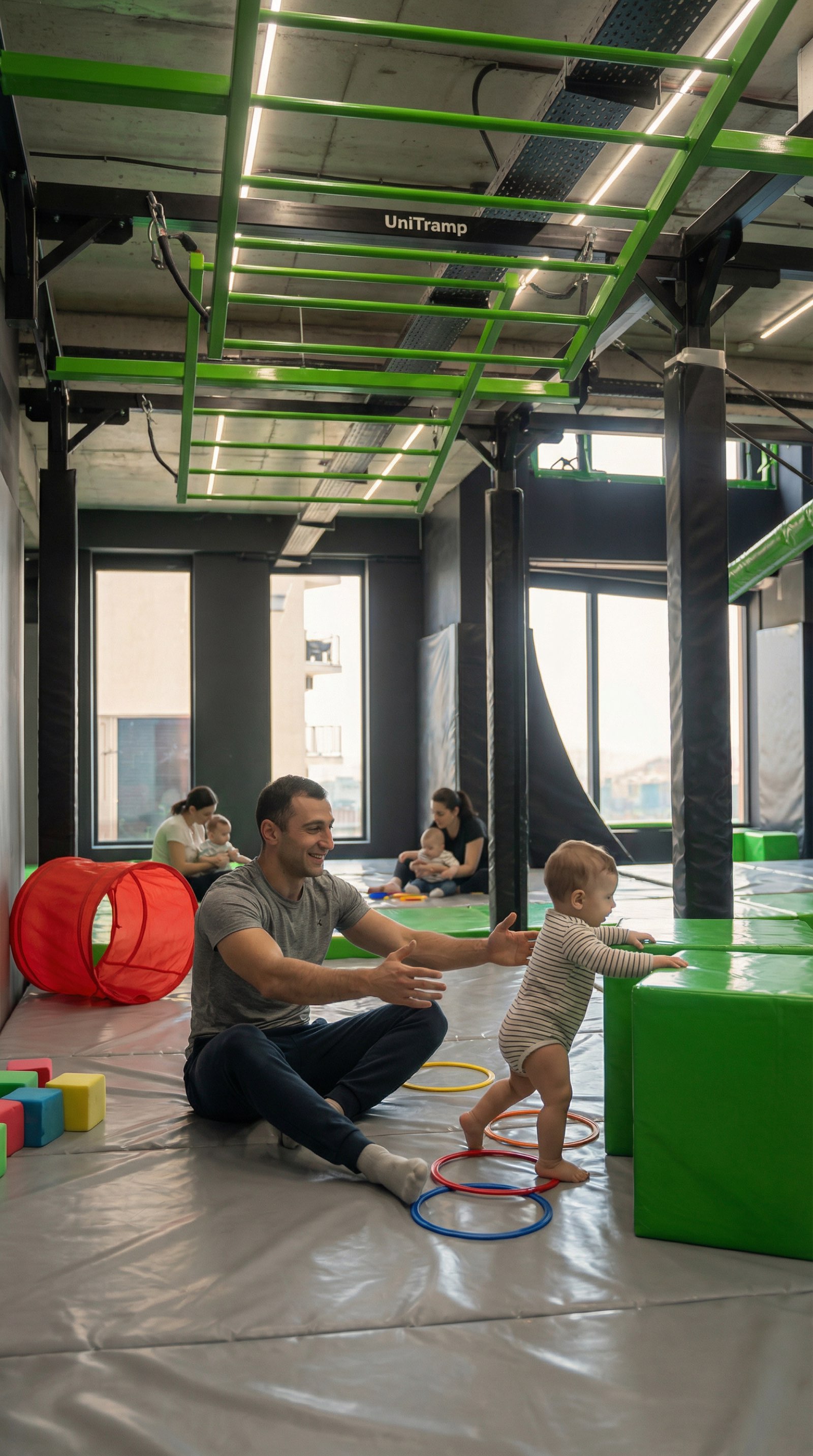 მშობელ-პატარას Baby Gym Gymnasia-ში.